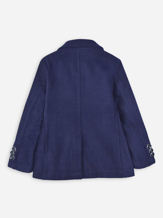 Navy Blue Velvet Striped Kids Blazer Brumano Pakistan