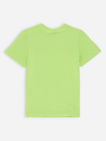 Neon Green Graphic 'Motorcycle' Printed Casual Tee Brumano Pakistan 