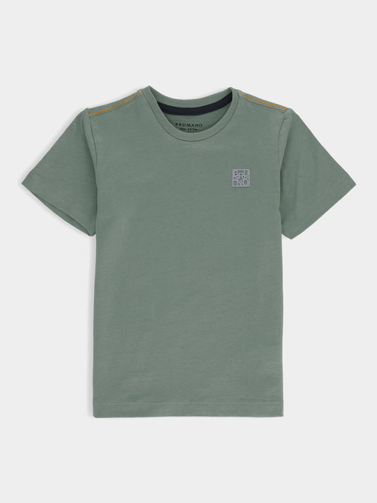 Olive Green Crew Neck Casual T-Shirt Brumano Pakistan