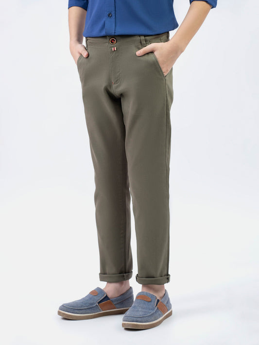 Olive Green Structured Casual Trouser Brumano Pakistan