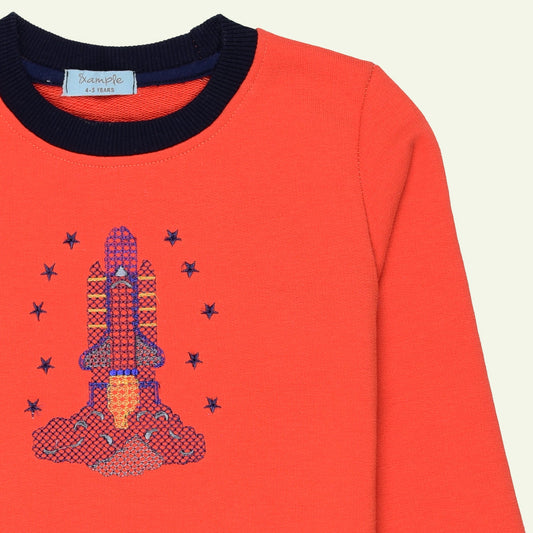 Orange Embroidered Sweatshirt | IXAMPLE