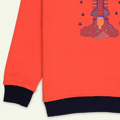 Orange Embroidered Sweatshirt | IXAMPLE