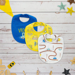 CARS-Baby Vroom Blue Bib Pack of 3 | Bibs & Towels | The nest clothing