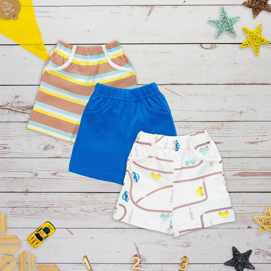 CARS-Short(Stripe White) Pack of 3 | Pants - Leggings - Shorts & Capri | The nest clothing