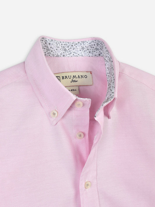 Pink Oxford Long Sleeve Casual Shirt With Detailing Brumano Pakistan