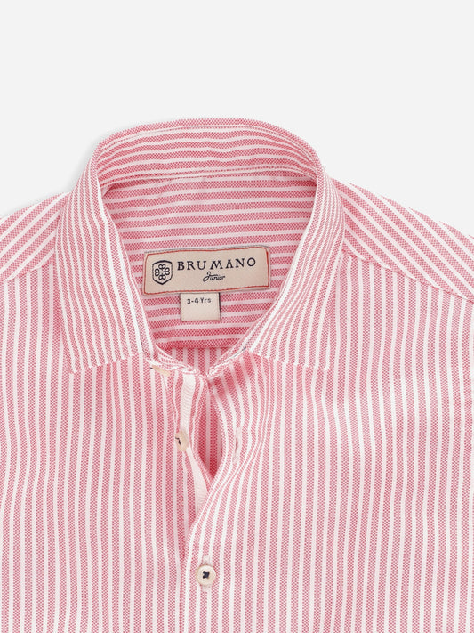 Pink & White Striped Long Sleeve Casual Shirt Brumano Pakistan