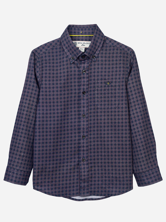 Purple Gingham Checkered Casual Shirt Brumano Pakistan