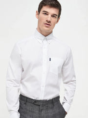 White Regular Fit Button Down Easy Iron Oxford Shirt