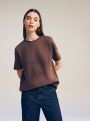 Chocolate Brown Heavyweight Short Sleeve Crew Neck T-Shirt