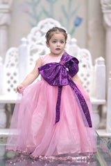 Pink Plum Sequins Bow