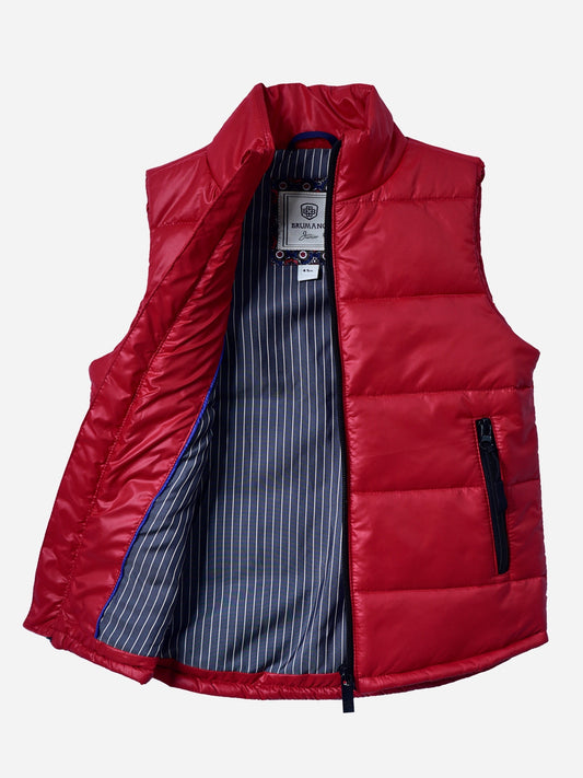 Red Sleeveless Casual Puffer Jacket Brumano Pakistan