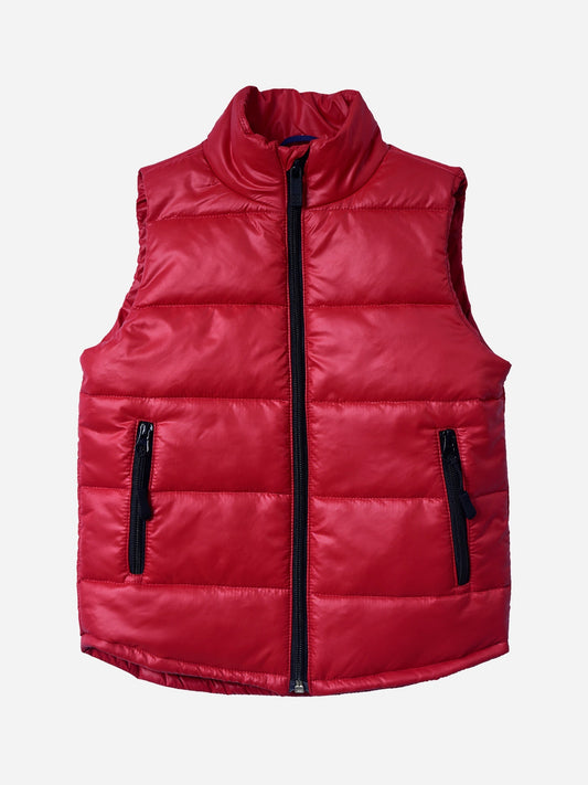 Red Sleeveless Casual Puffer Jacket Brumano Pakistan