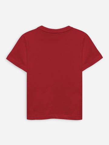 Red 100% Cotton Casual Tee Brumano Pakistan