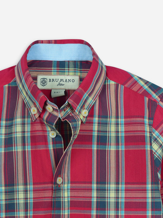 Red Large Checkered Casual Shirt Brumano Pakistan