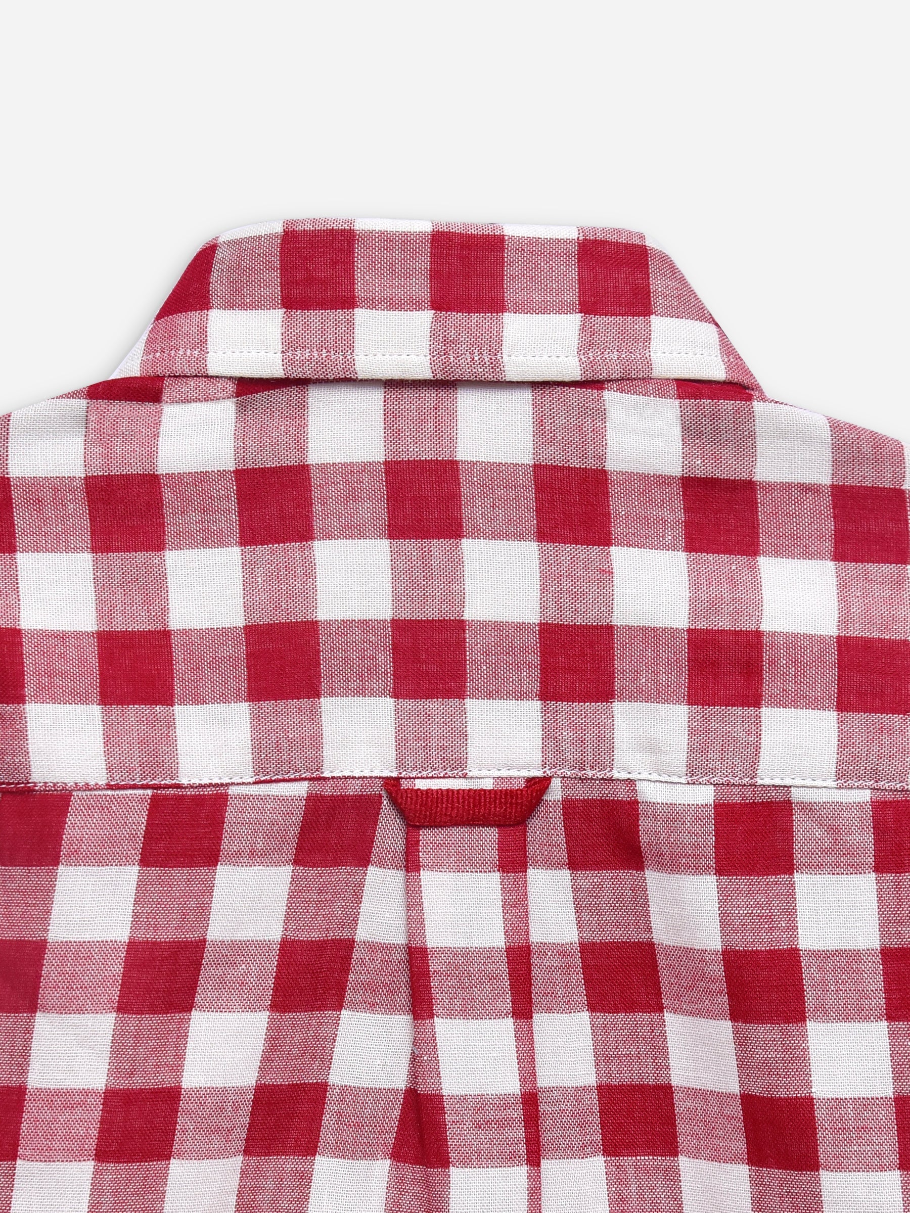 Red Large Gingham Half Sleeve Casual Shirt  Brumano Pakistan