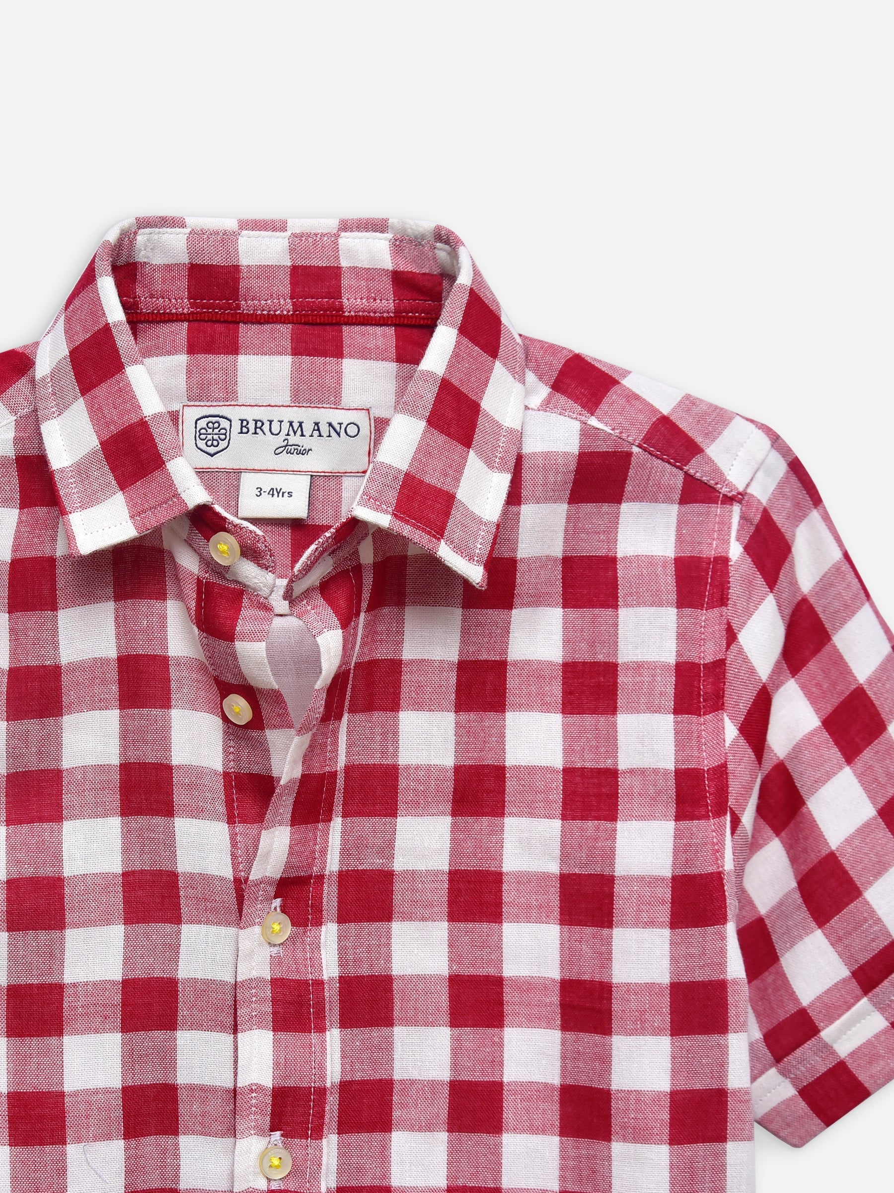 Red Large Gingham Half Sleeve Casual Shirt  Brumano Pakistan