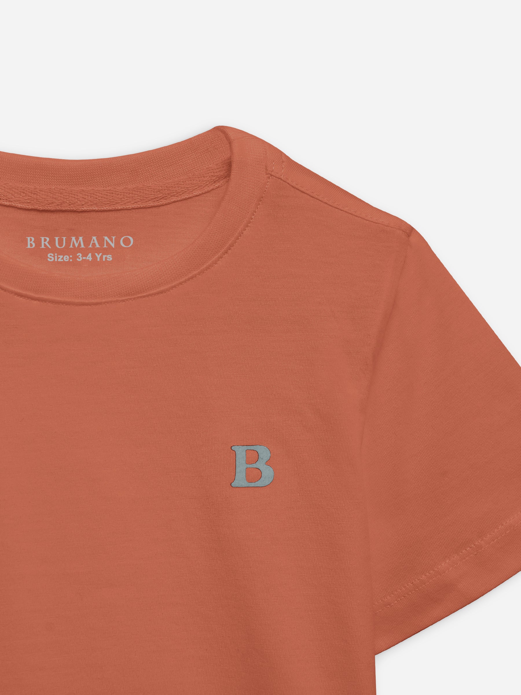 Rusty Orange 100% Cotton Casual Tee Brumano Pakistan