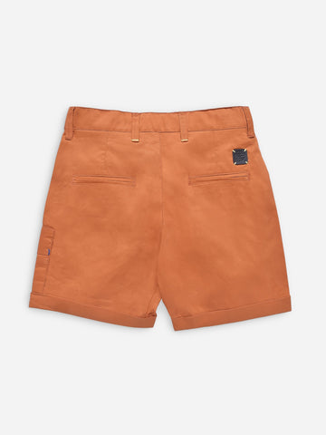 Rusty Orange Stretch Cotton Casual Shorts Brumano Pakistan