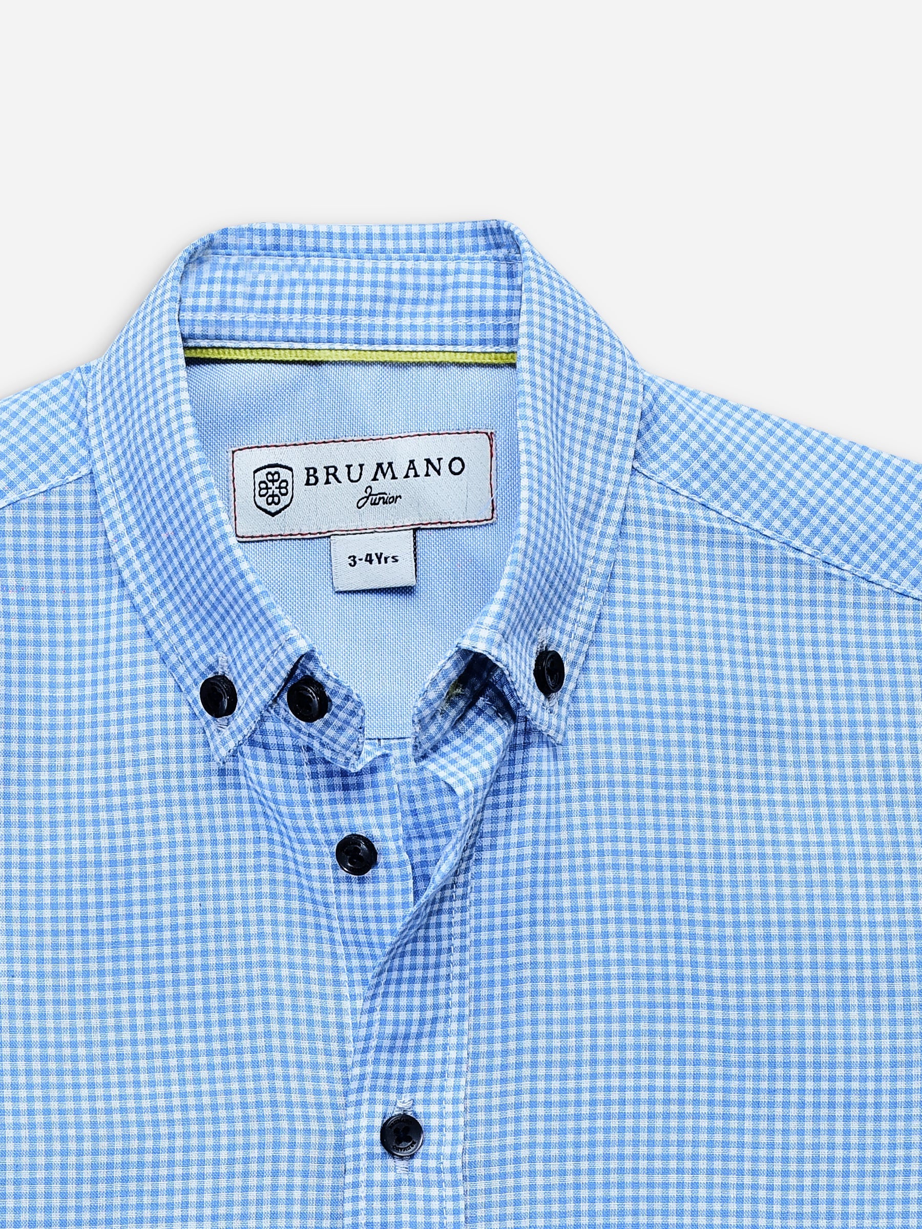 Sky Blue Gingham Button Down Casual Shirt Brumano Pakistan