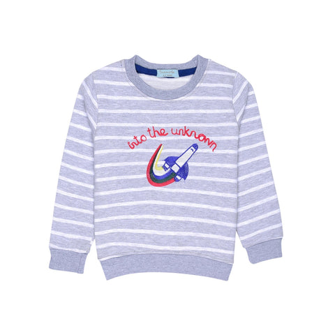 Striped Embroidered Sweatshirt | IXAMPLE