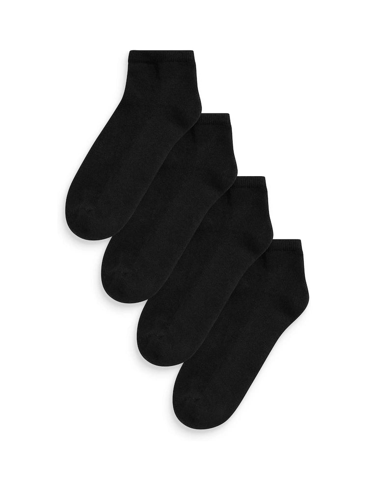 Cushion Sole Trainer Socks 4 Pack