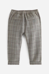 Neutral Pull-On Check Trousers NEXT UK