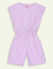 Girls Floral Printed Playsuit
