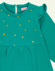 2 Pc Long Sleeves Girls Dress & Tights Set