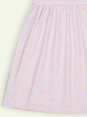 Purple Floral Cotton Dress