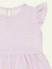 Purple Floral Cotton Dress