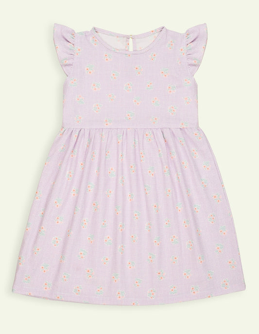 Purple Floral Cotton Dress
