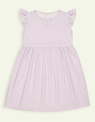 Purple Floral Cotton Dress