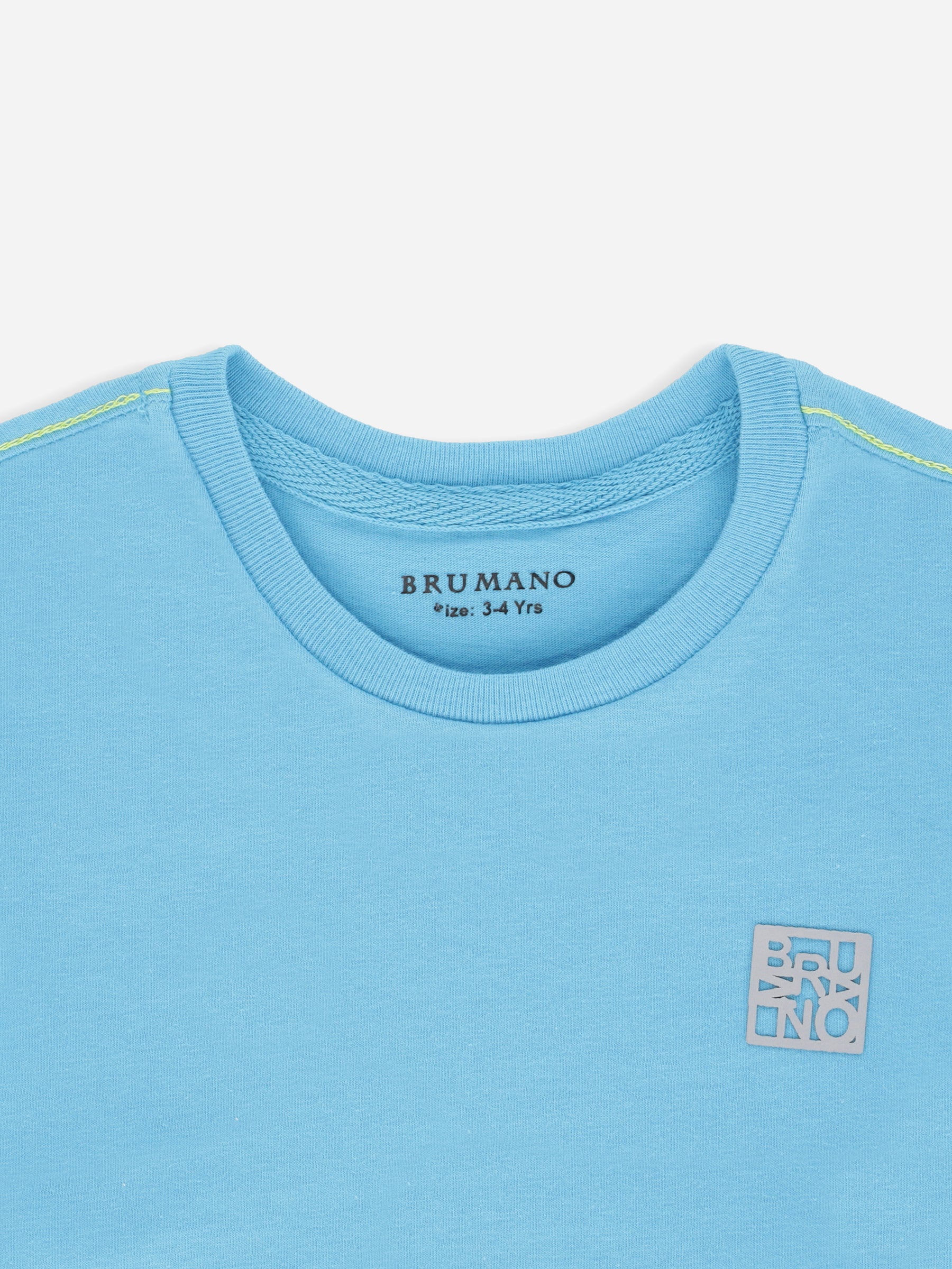 Turquoise Basic Crew Neck Casual T-Shirt Brumano Pakistan