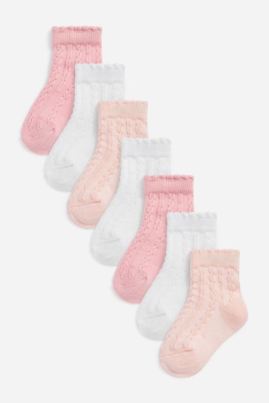 Baby Cable Socks 7 Pack NEXT UK