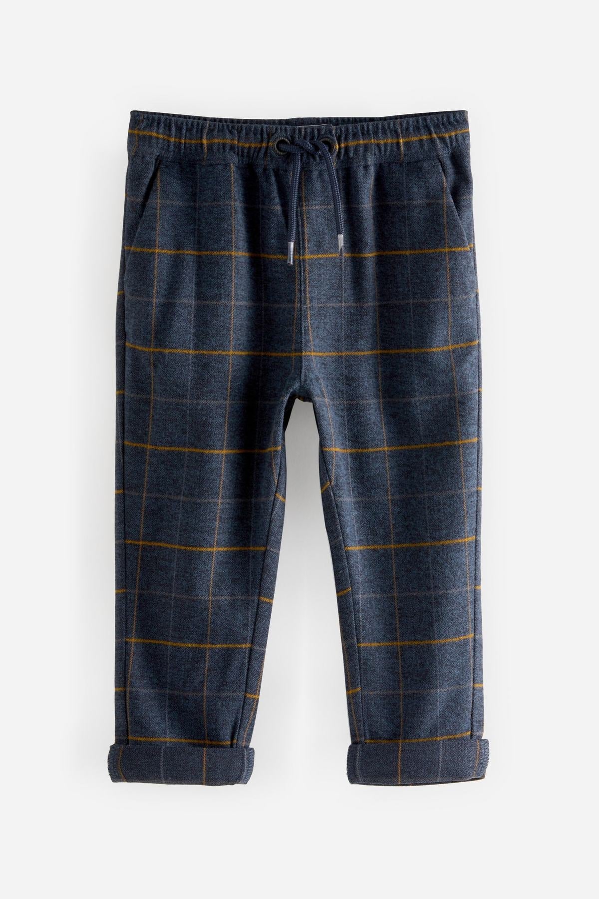 Pull-On Check Trousers