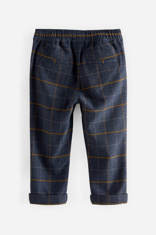 Pull-On Check Trousers