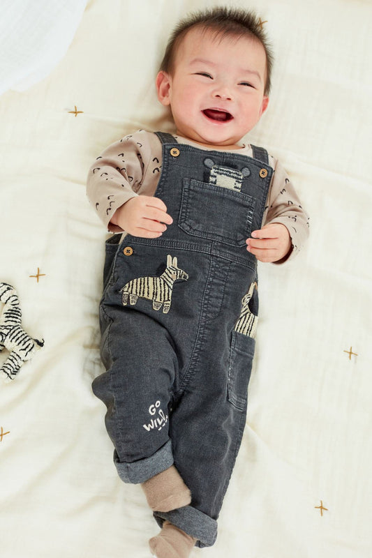 2 Piece Baby Denim Dungarees And Bodysuit Set