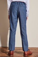 Bright Blue Check Skinny Fit Trousers NEXT UK