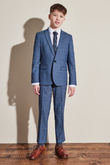 Bright Blue Check Skinny Fit Trousers NEXT UK