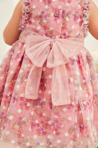 Pink Embroidered Baby Prom Dress