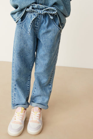 Blue Tie Waist Jeans 