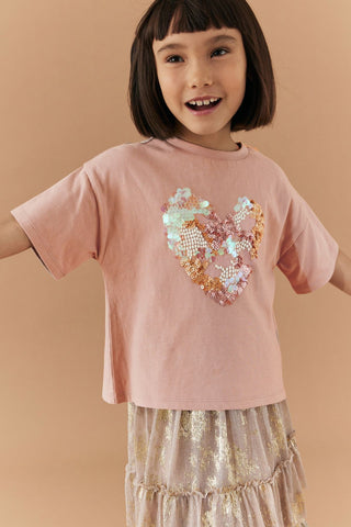 Sequin Heart T Shirt NEXT UK