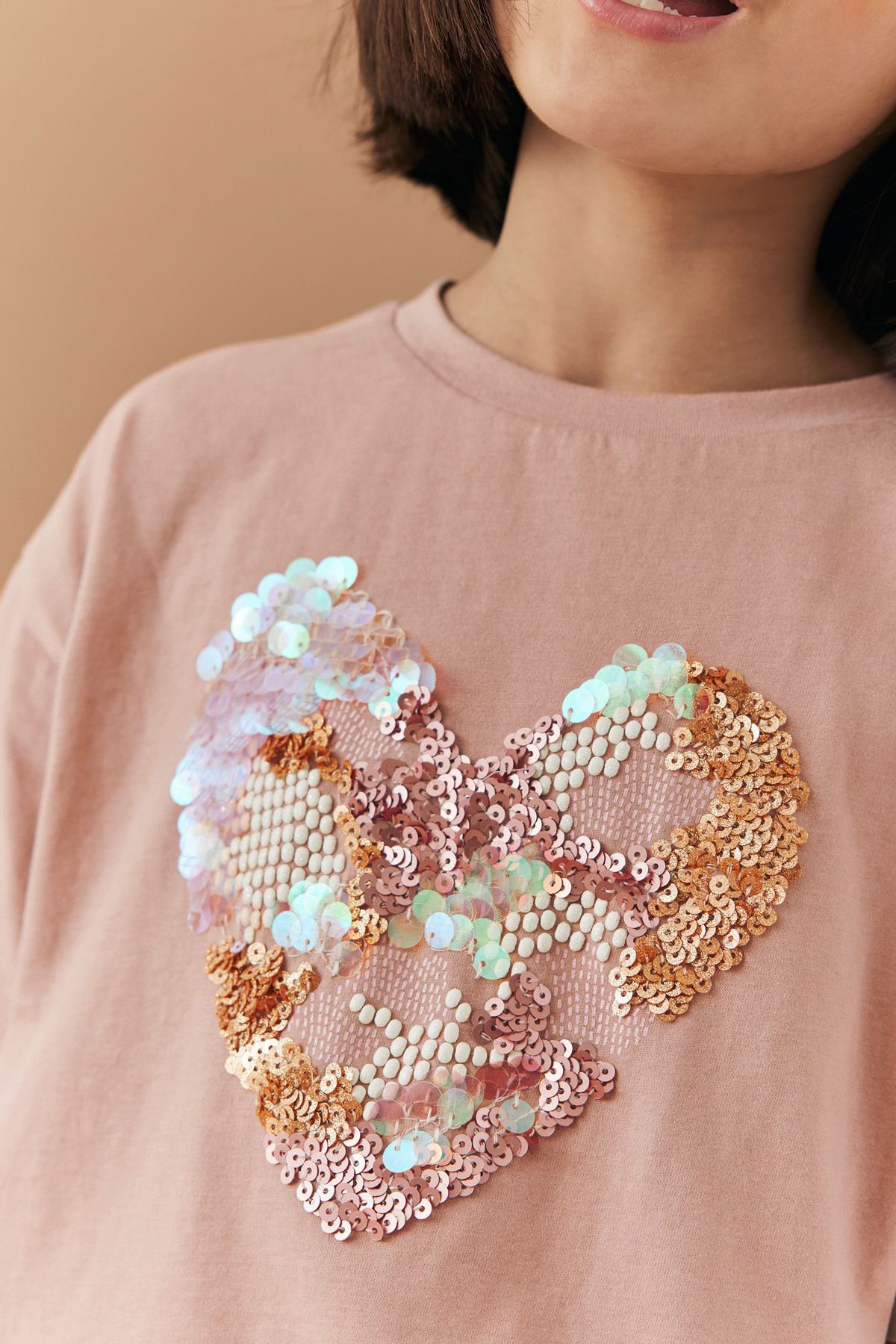 Sequin Heart T Shirt NEXT UK