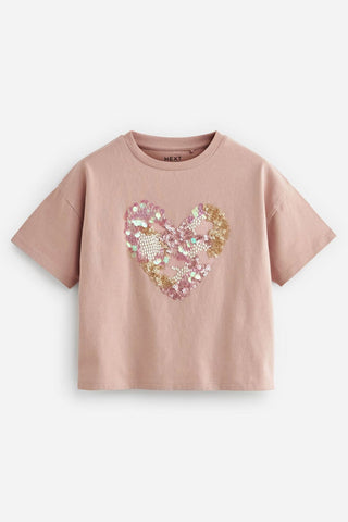 Sequin Heart T Shirt NEXT UK