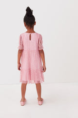 Sparkle Mesh Short Sleeve Tiered Party Dress NEXT UK