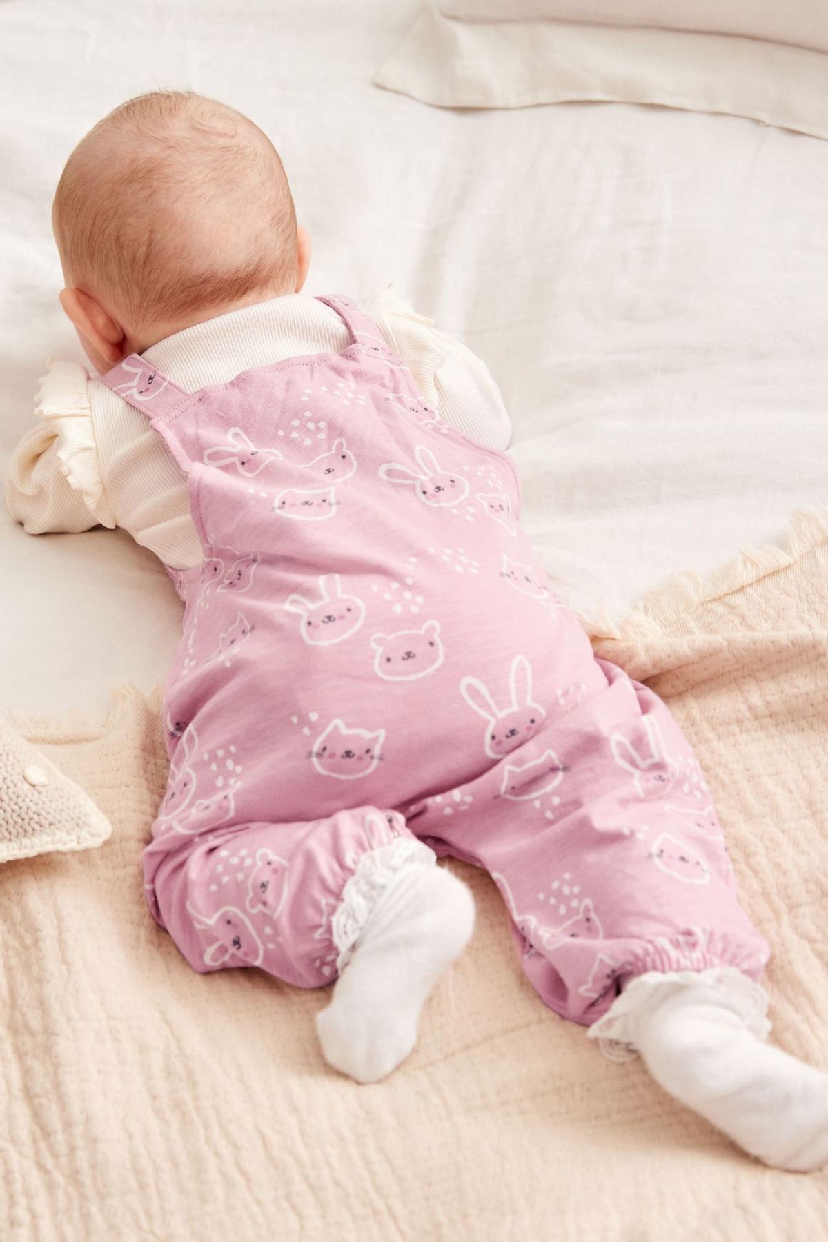 Jersey Printed Baby 2 Piece Dungarees And Bodysuit Set NEXT UK