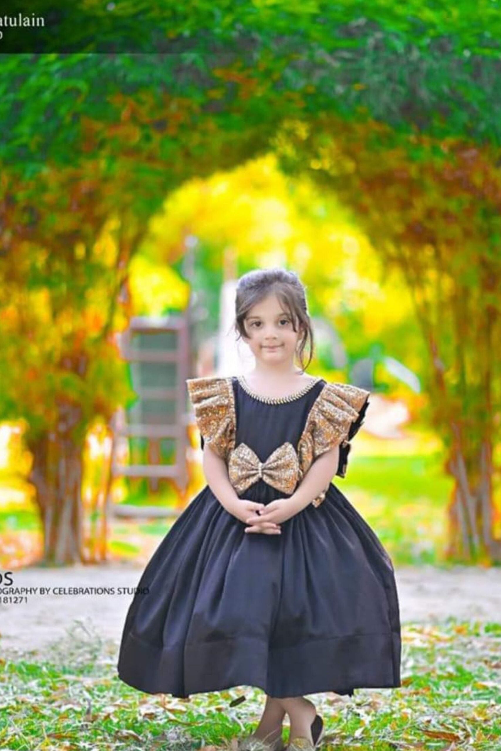 Shaham Black & Gold | QS STUDIO | Frocks | Newborn baby clothes