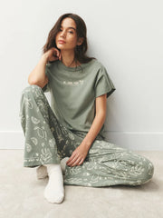 Sage Green Lemons Short Sleeve Pyjamas