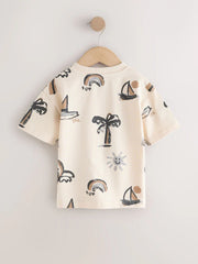 White Palm and Sun Short Sleeve All-Over Print T-Shirt (3 Month-7 Years) (3mths-7yrs)