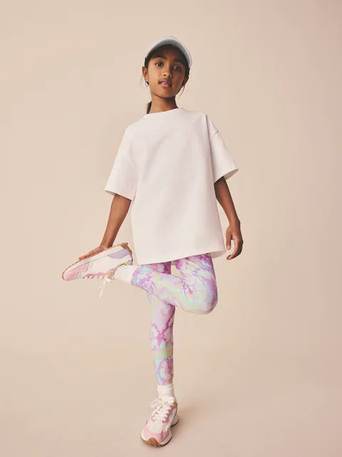 Multi Flower Tie Dye Leggings (3-16yrs)